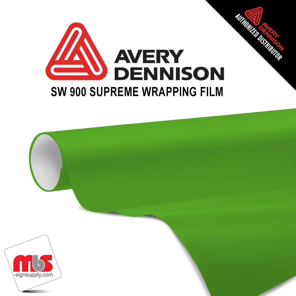 60'' x 25 yards Avery SW900 Gloss Grass Green 10 year Long Term Unpunched 3.2 Mil Wrap Vinyl (Color Code 758)
